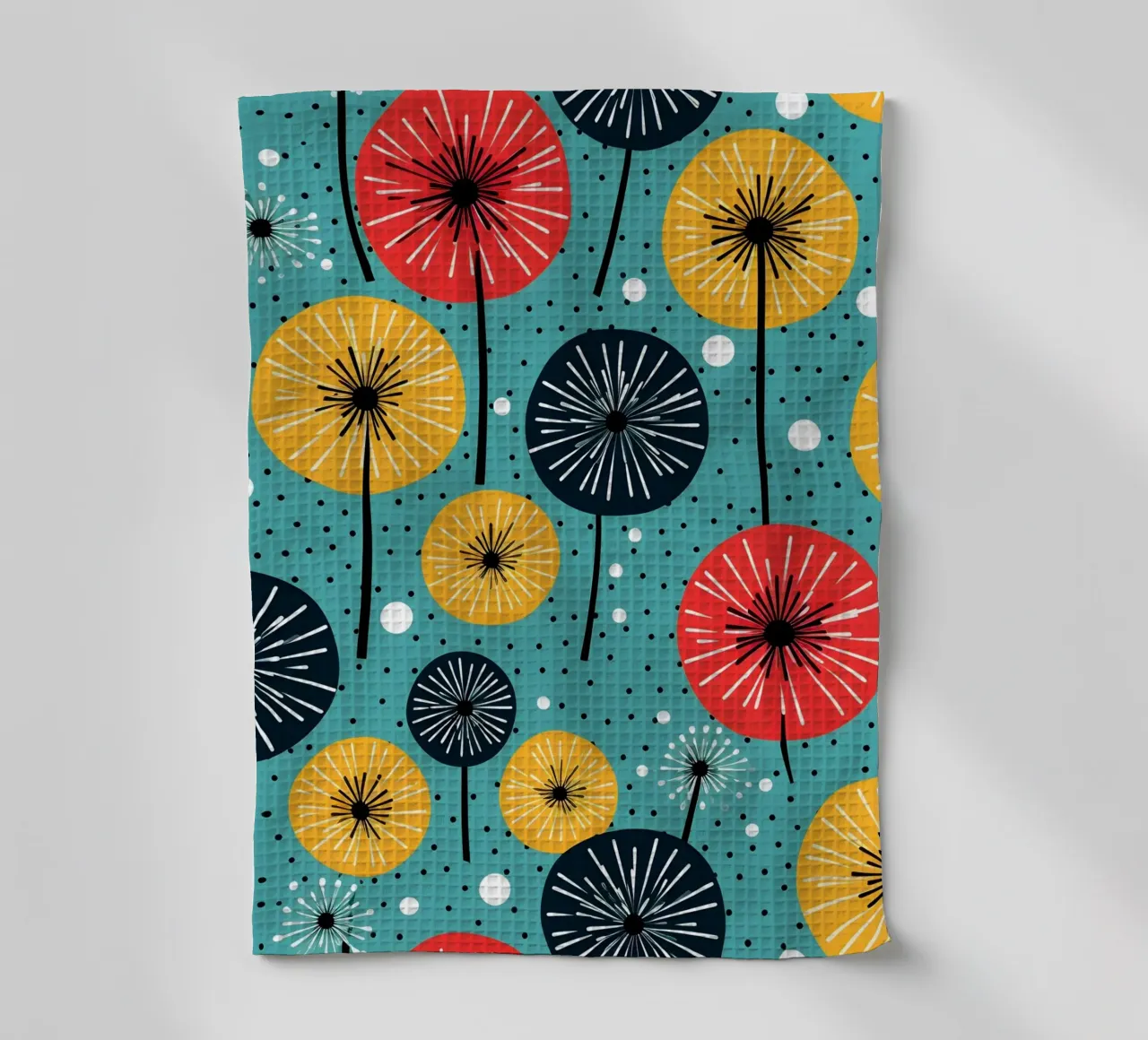 Dandelion retrò pop canovaccio da cucina da Botanical Pattern House
