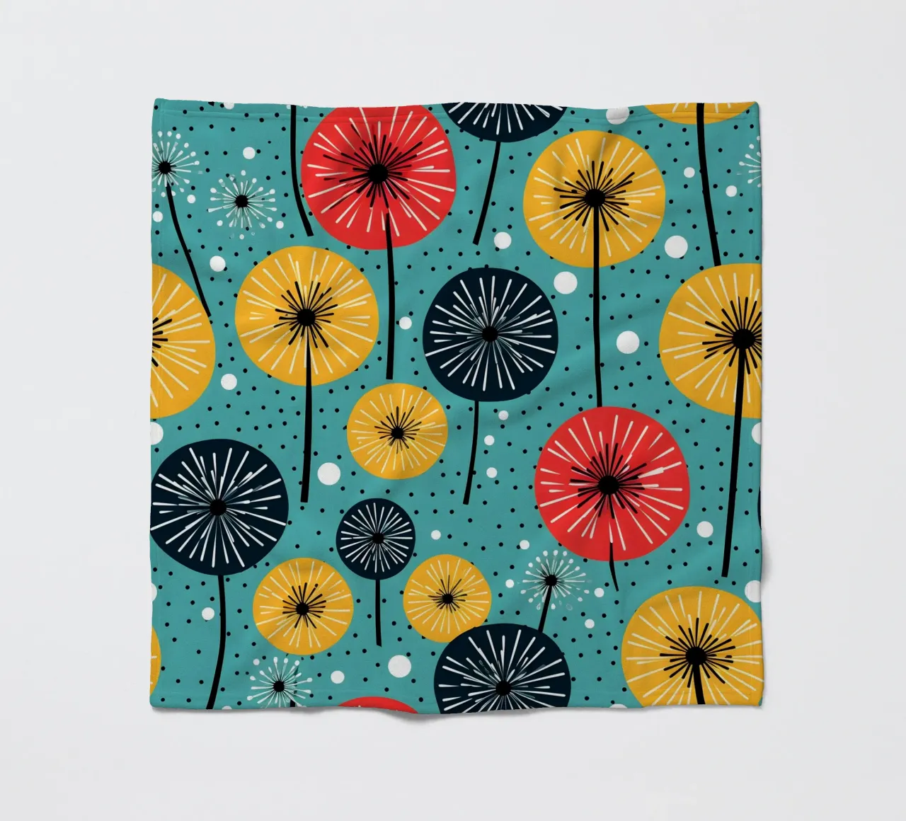Dandelion retrò pop coperta in pile da Botanical Pattern House