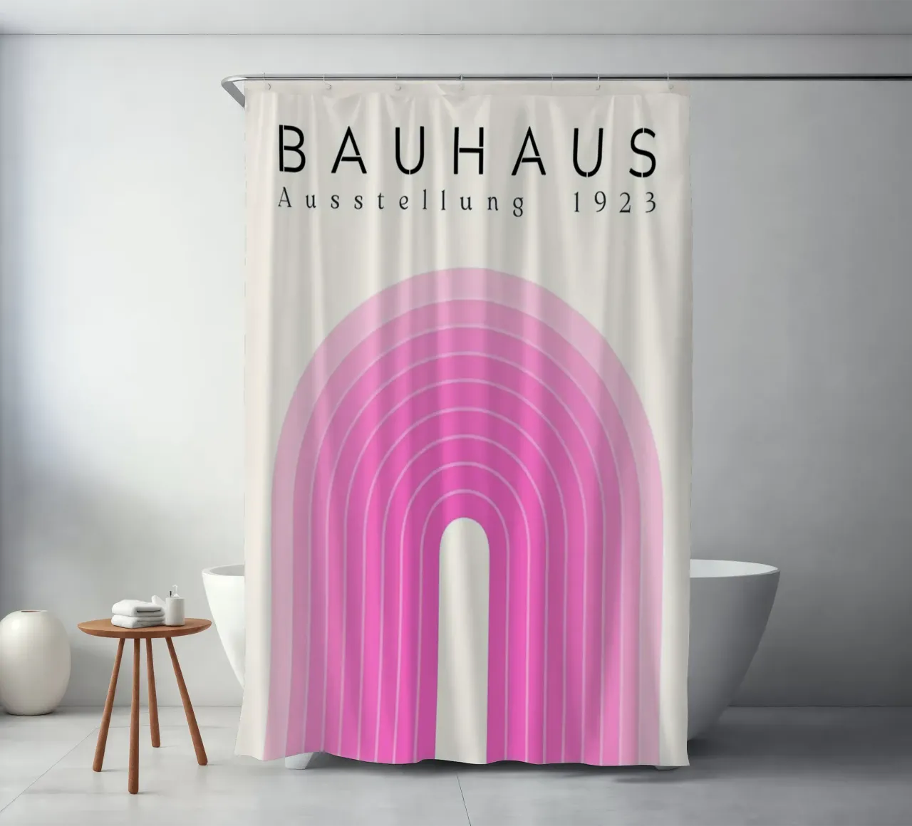 Half Pink Elips shower curtain by Piere art Shops