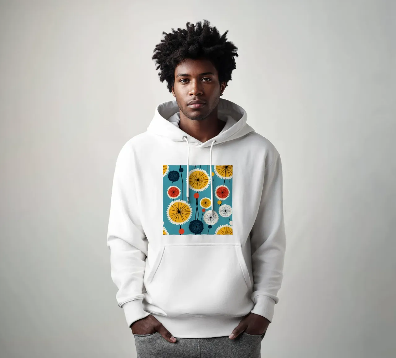 Dandelion retrò pop felpa con cappuccio da Botanical Pattern House