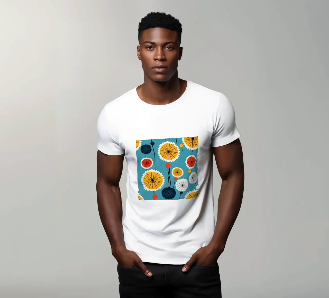 Dandelion retrò pop t-shirt da Botanical Pattern House