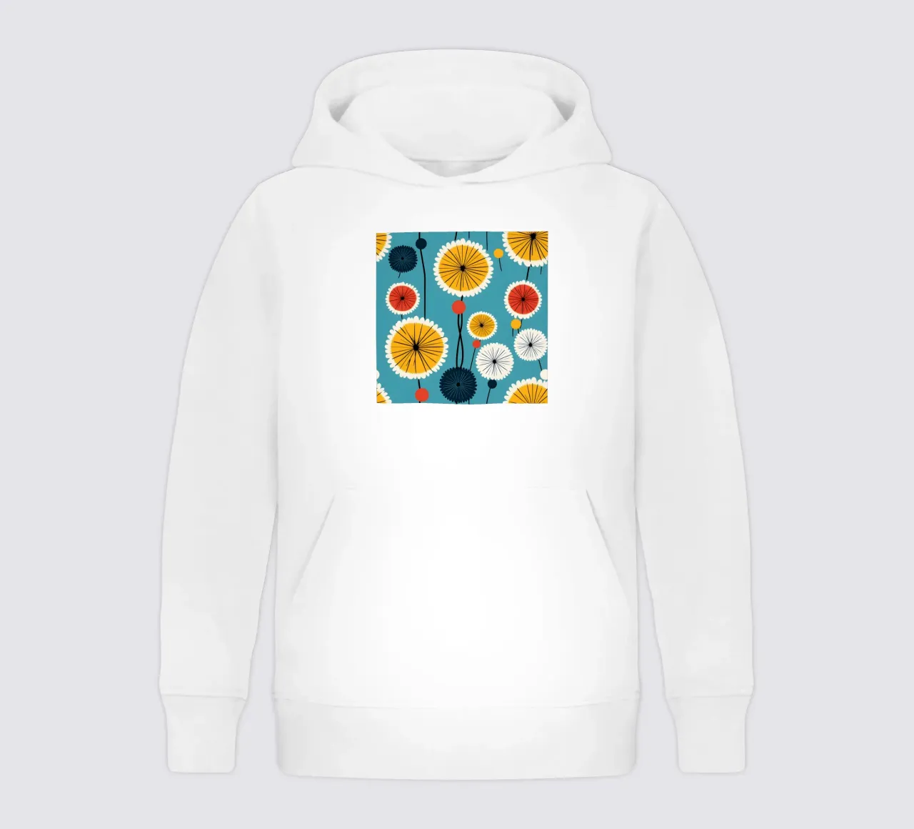 Dandelion retrò pop felpa bambino con cappuccio da Botanical Pattern House