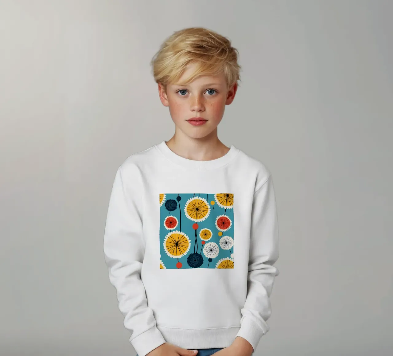 Dandelion retrò pop felpa bambino da Botanical Pattern House
