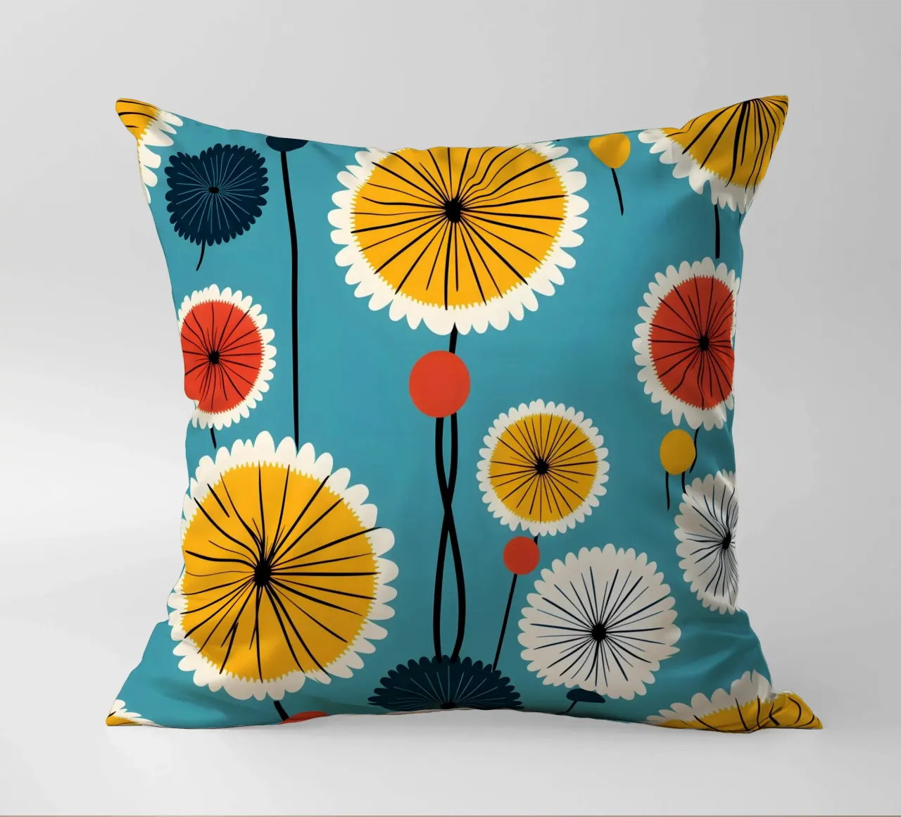 Dandelion retrò pop cuscino da Botanical Pattern House