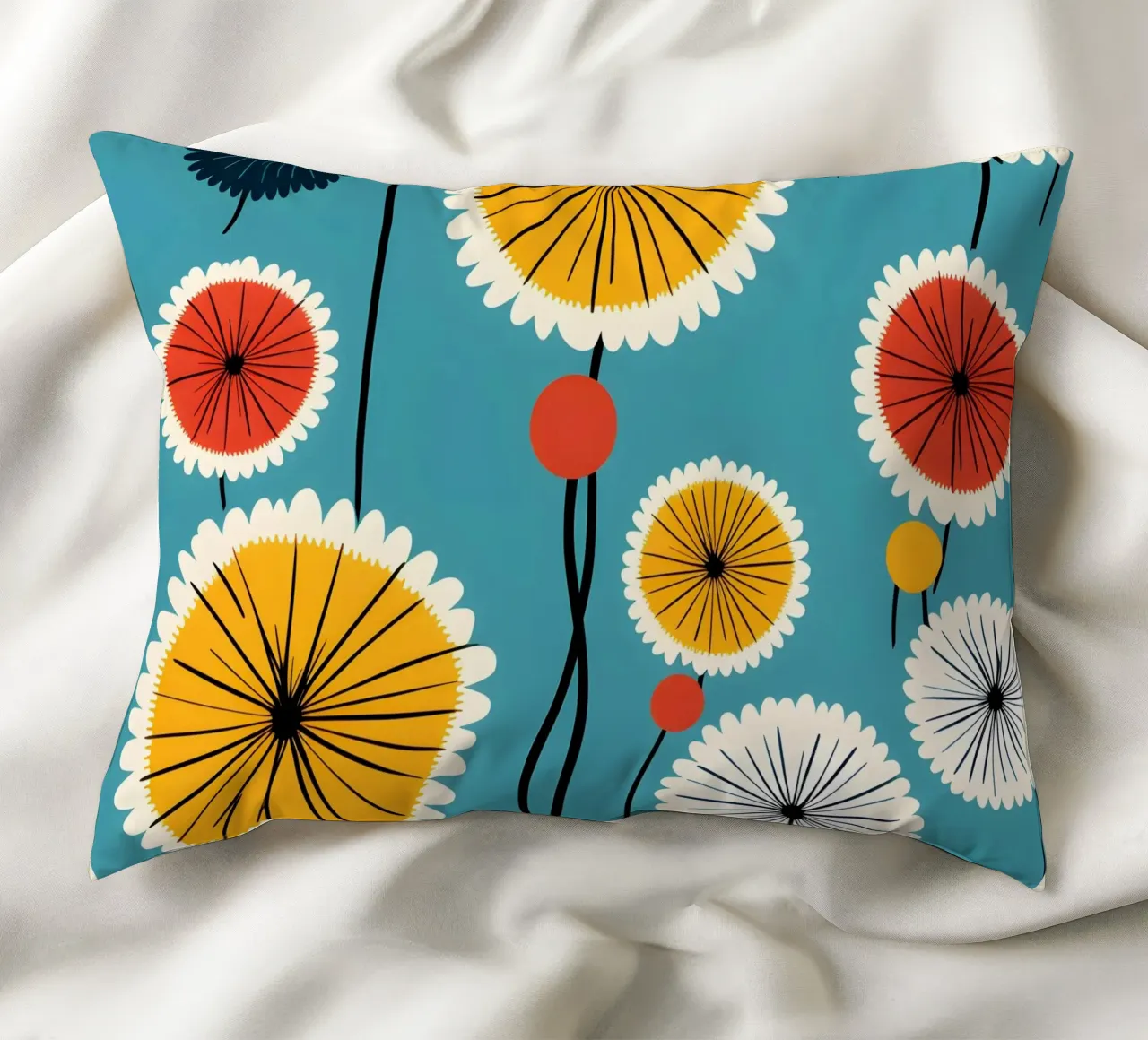 Dandelion retrò pop cuscino da Botanical Pattern House
