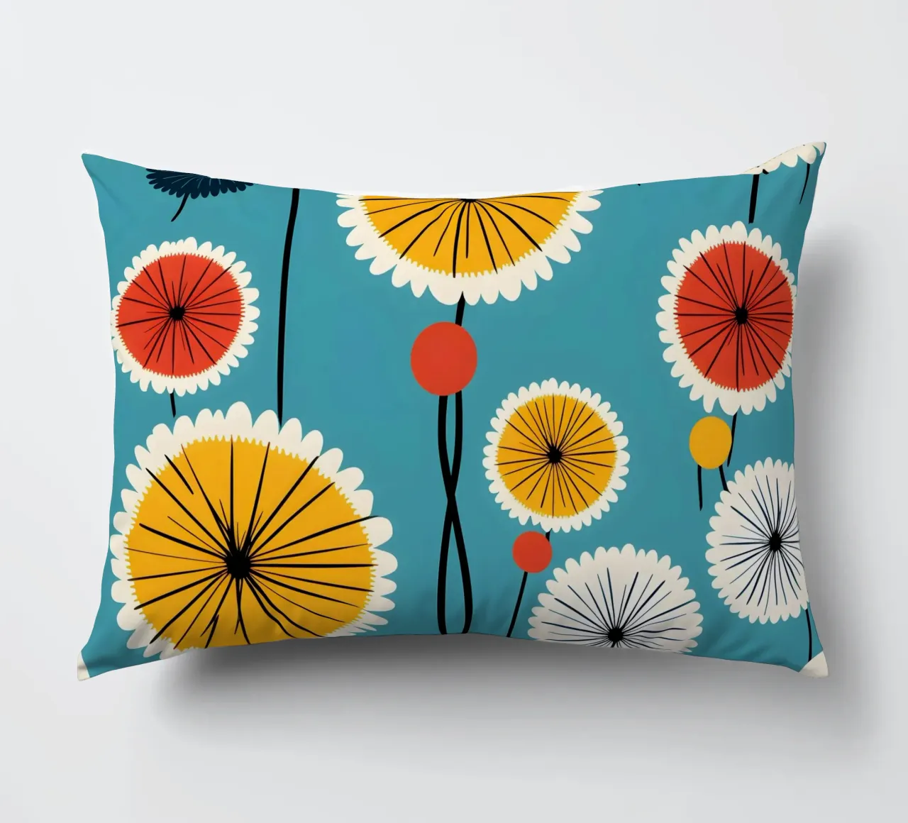 Dandelion retrò pop cuscino da Botanical Pattern House