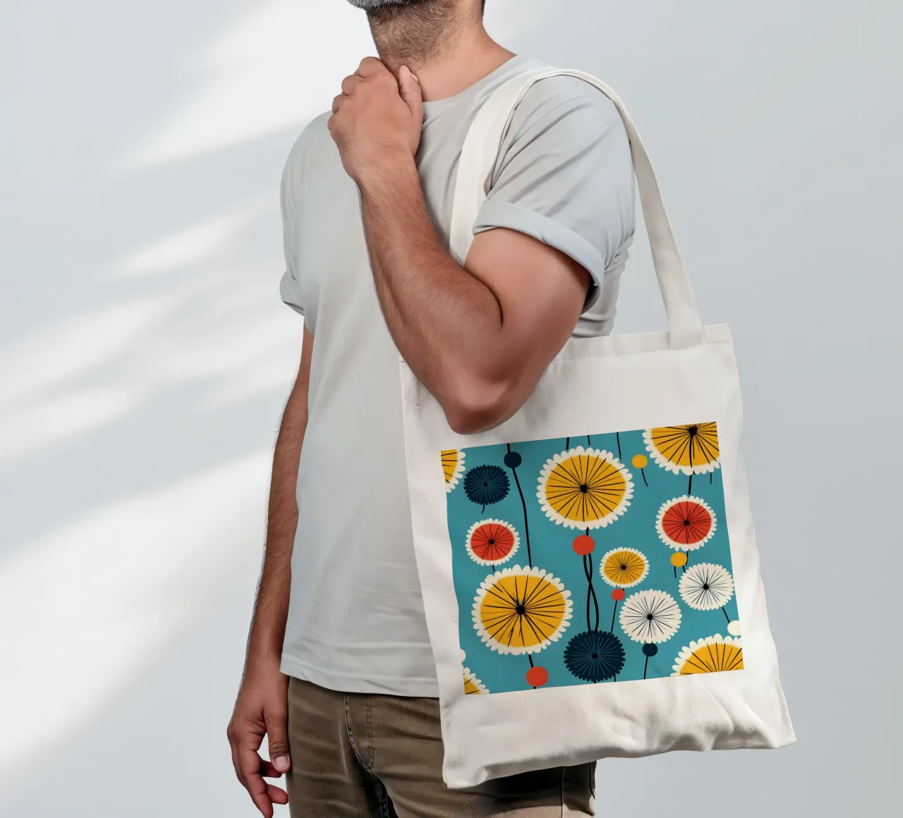 Dandelion retrò pop borsa in juta da Botanical Pattern House