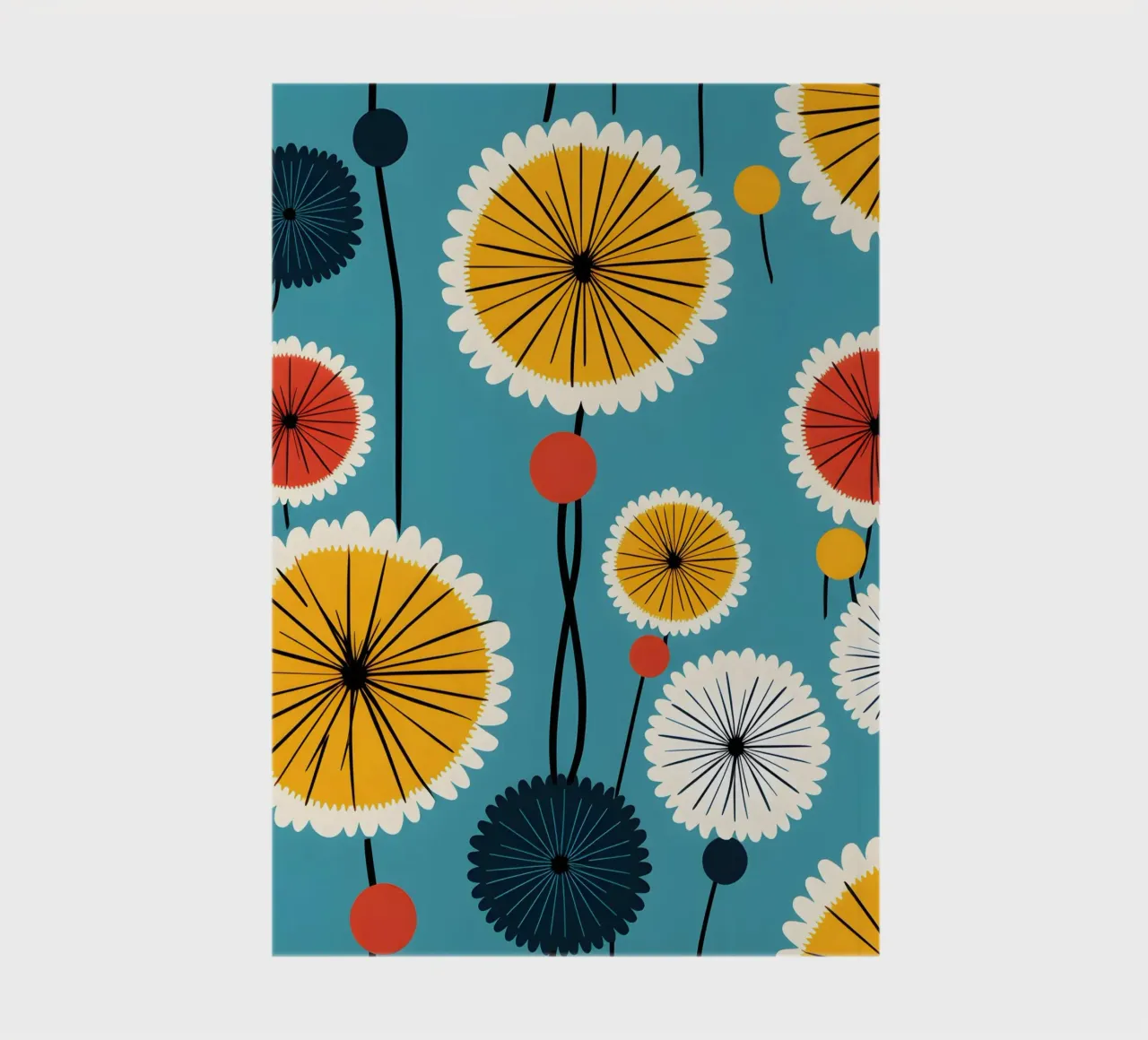 Retro Pop Dandelions notebook by Botanical Pattern House