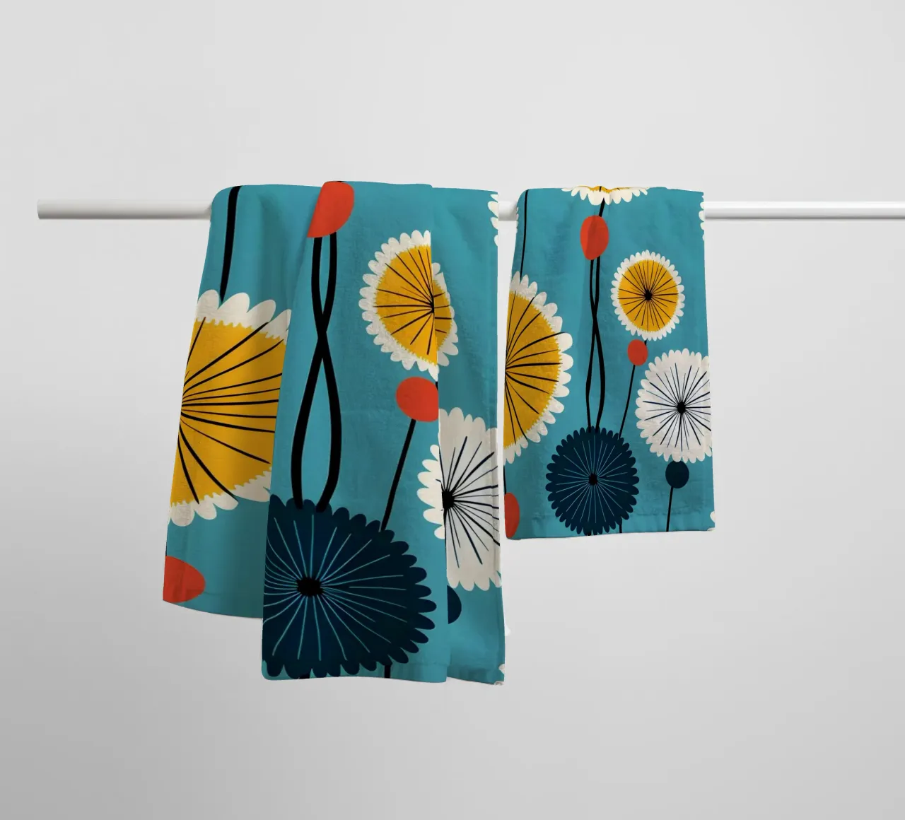 Dandelion retrò pop asciugamano da bagno da Botanical Pattern House