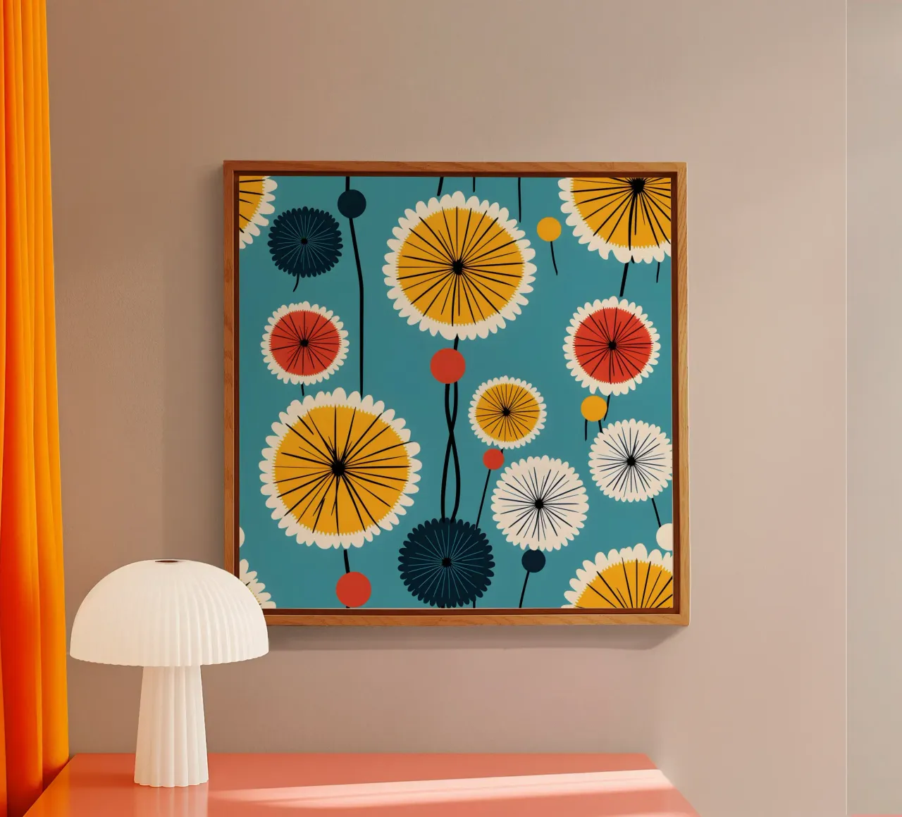 Dandelion retrò pop plexiglass da Botanical Pattern House