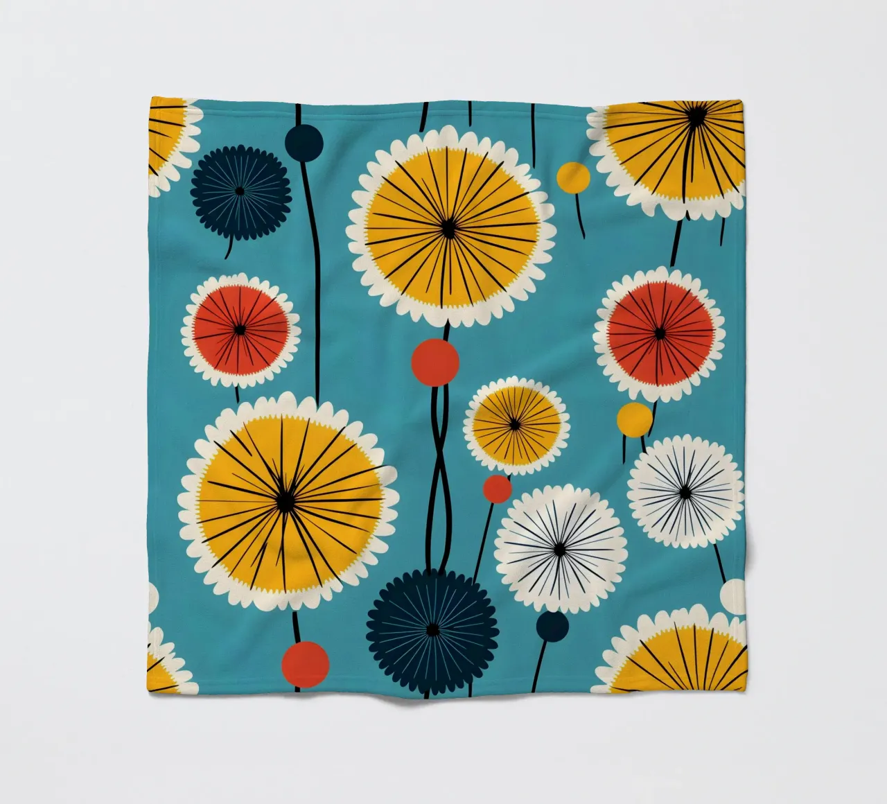 Dandelion retrò pop coperta in pile da Botanical Pattern House