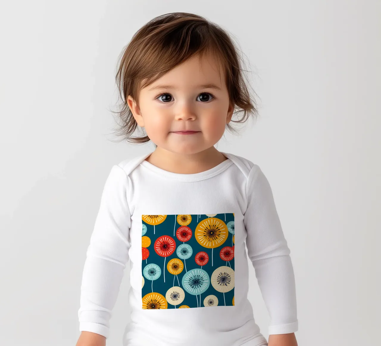 Dandelion retrò pop body neonato maniche lunghe da Botanical Pattern House