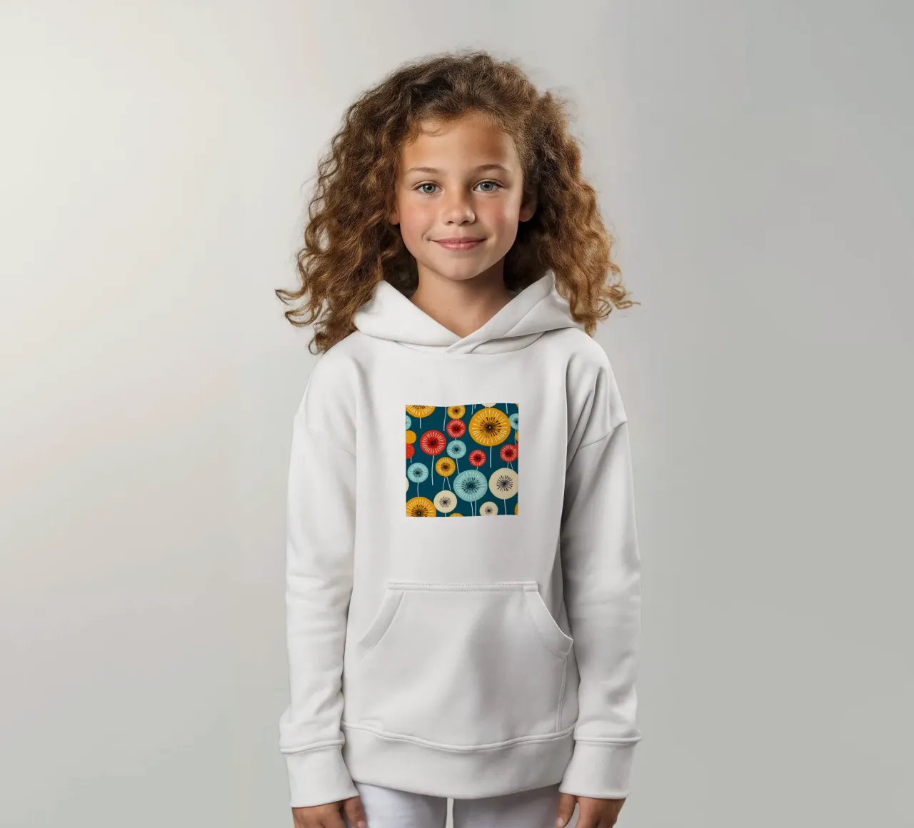 Dandelion retrò pop felpa bambino con cappuccio da Botanical Pattern House