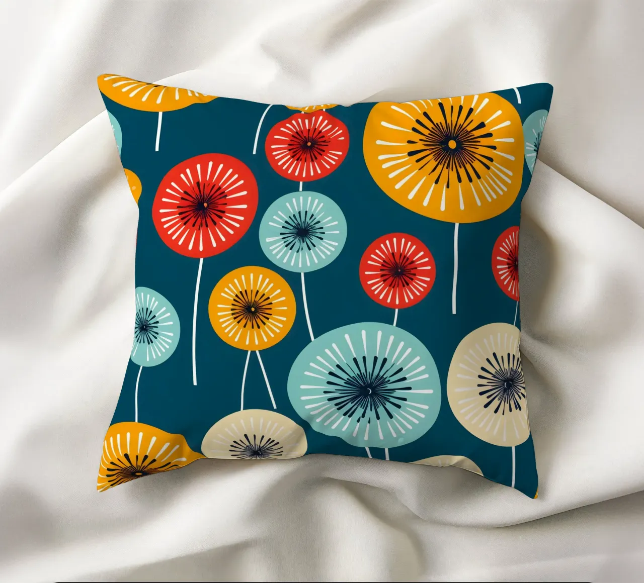 Dandelion retrò pop cuscino da Botanical Pattern House