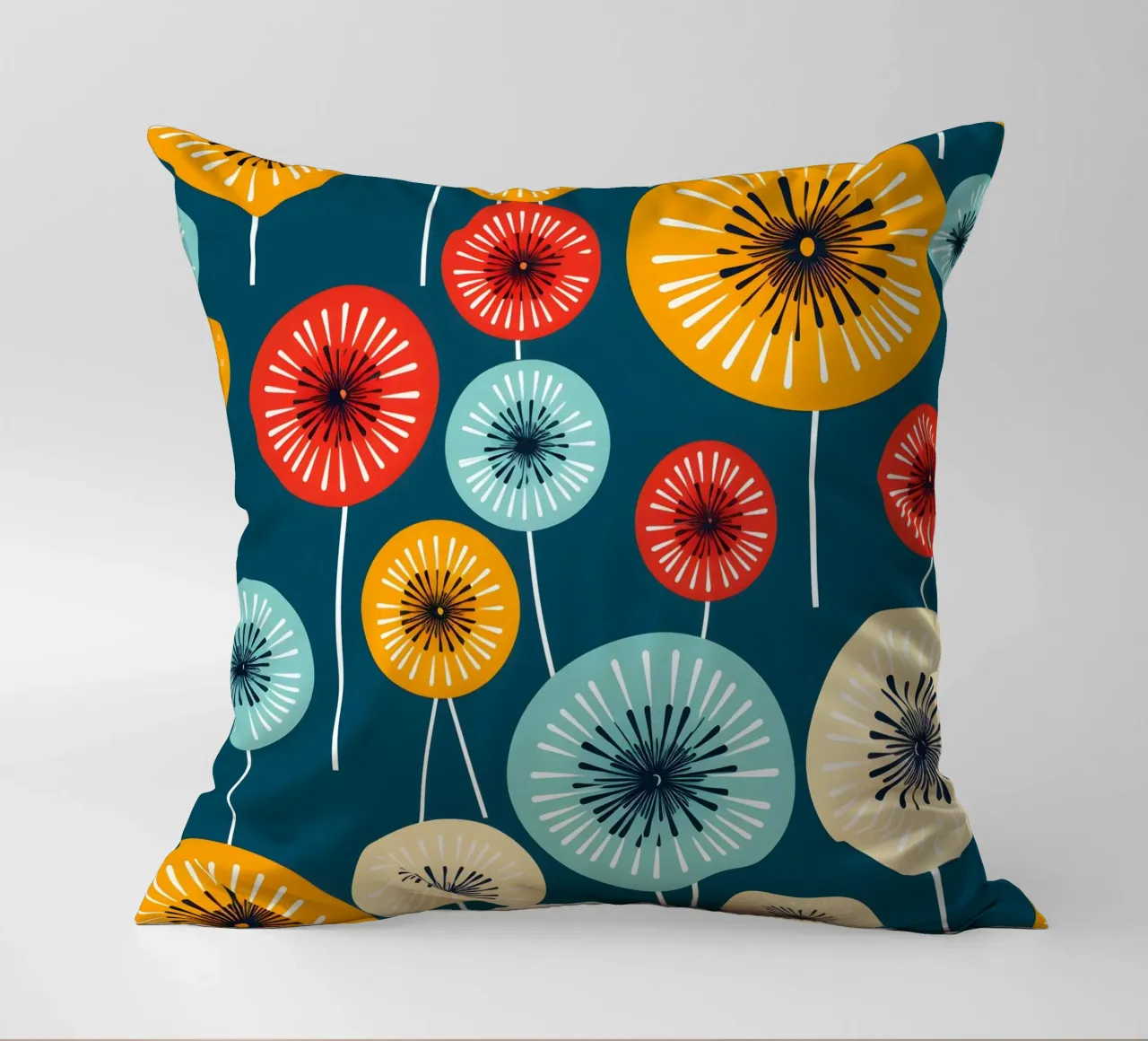 Dandelion retrò pop cuscino da Botanical Pattern House
