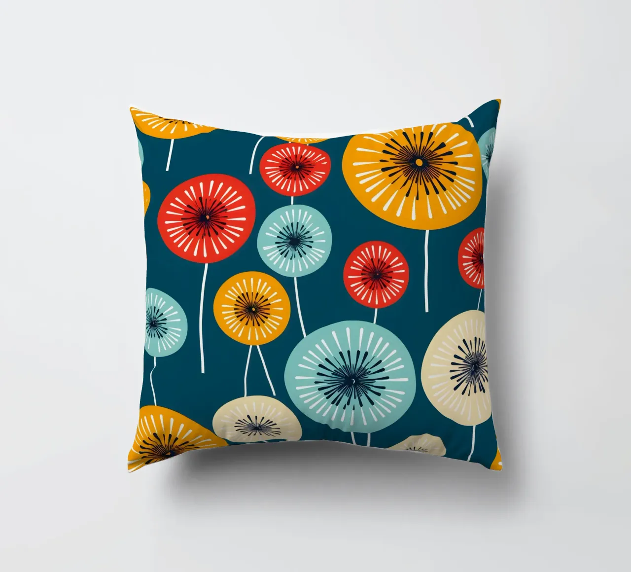 Dandelion retrò pop cuscino da Botanical Pattern House