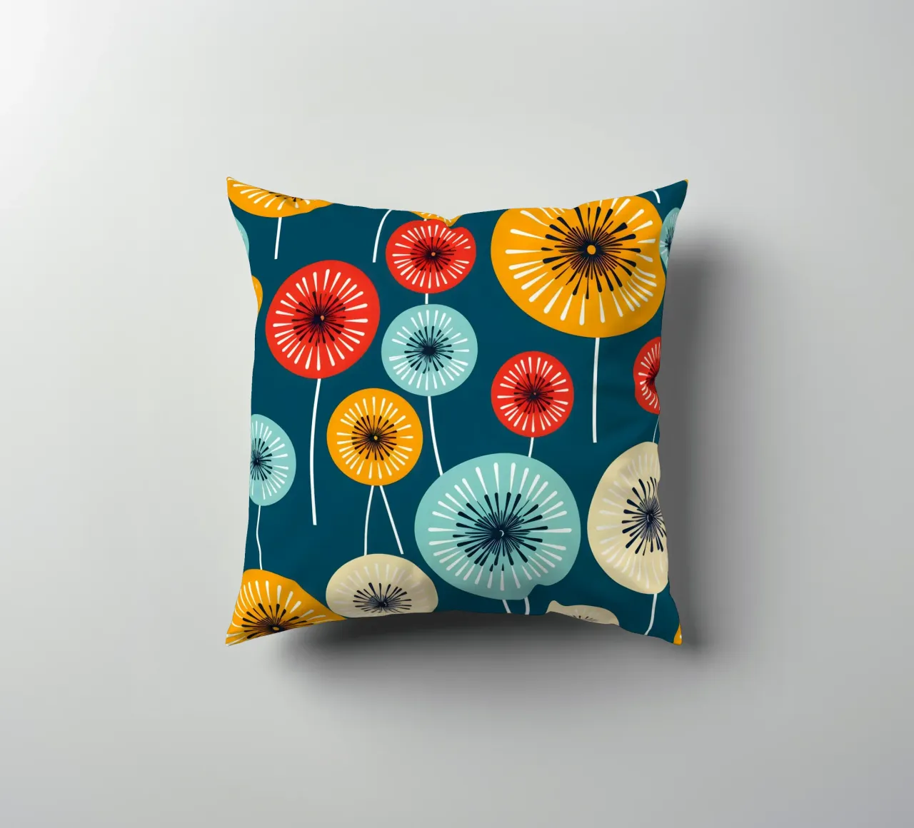 Dandelion retrò pop cuscino da Botanical Pattern House