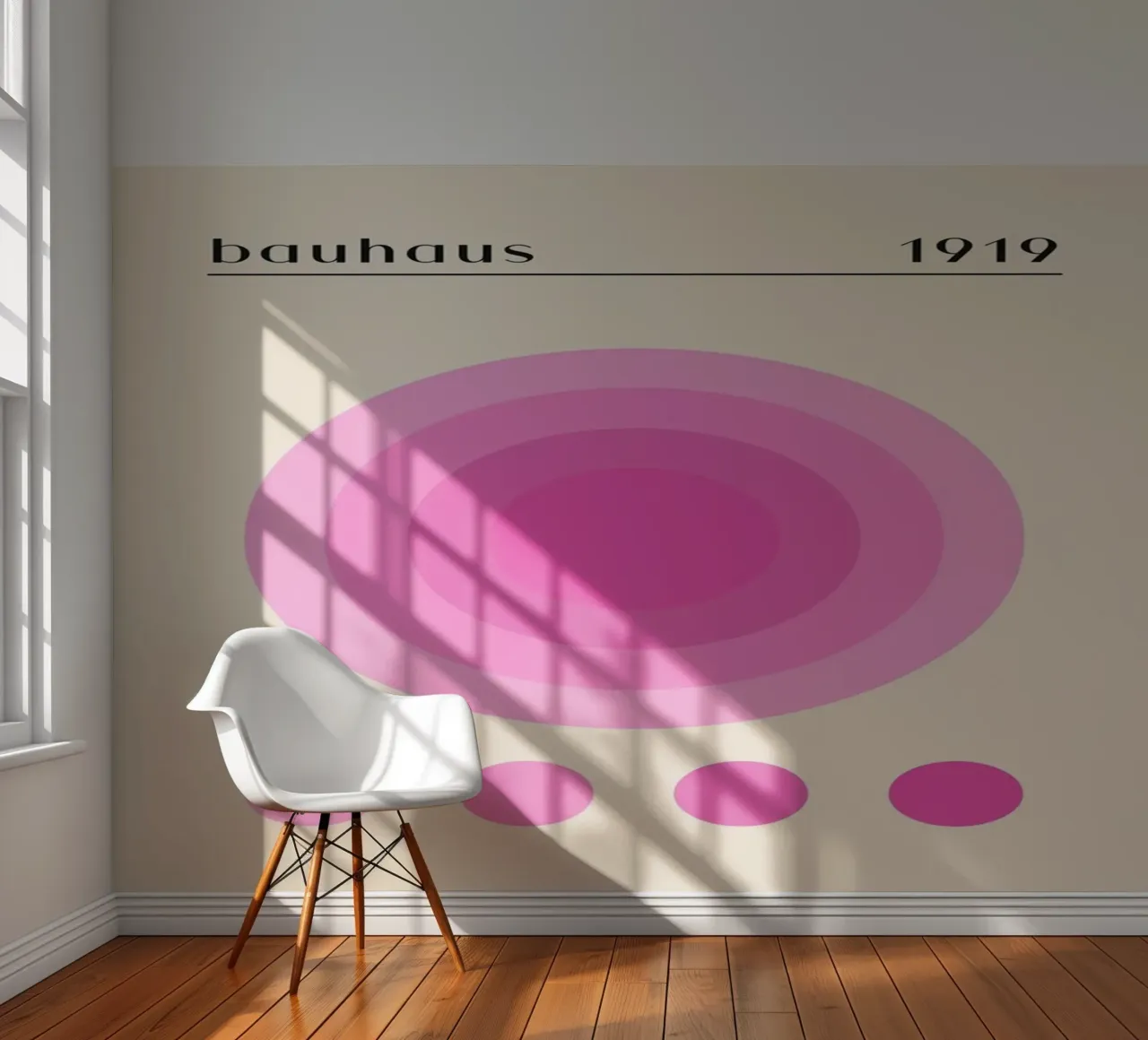 Círculo rosa papel para pared de Piere art Shops