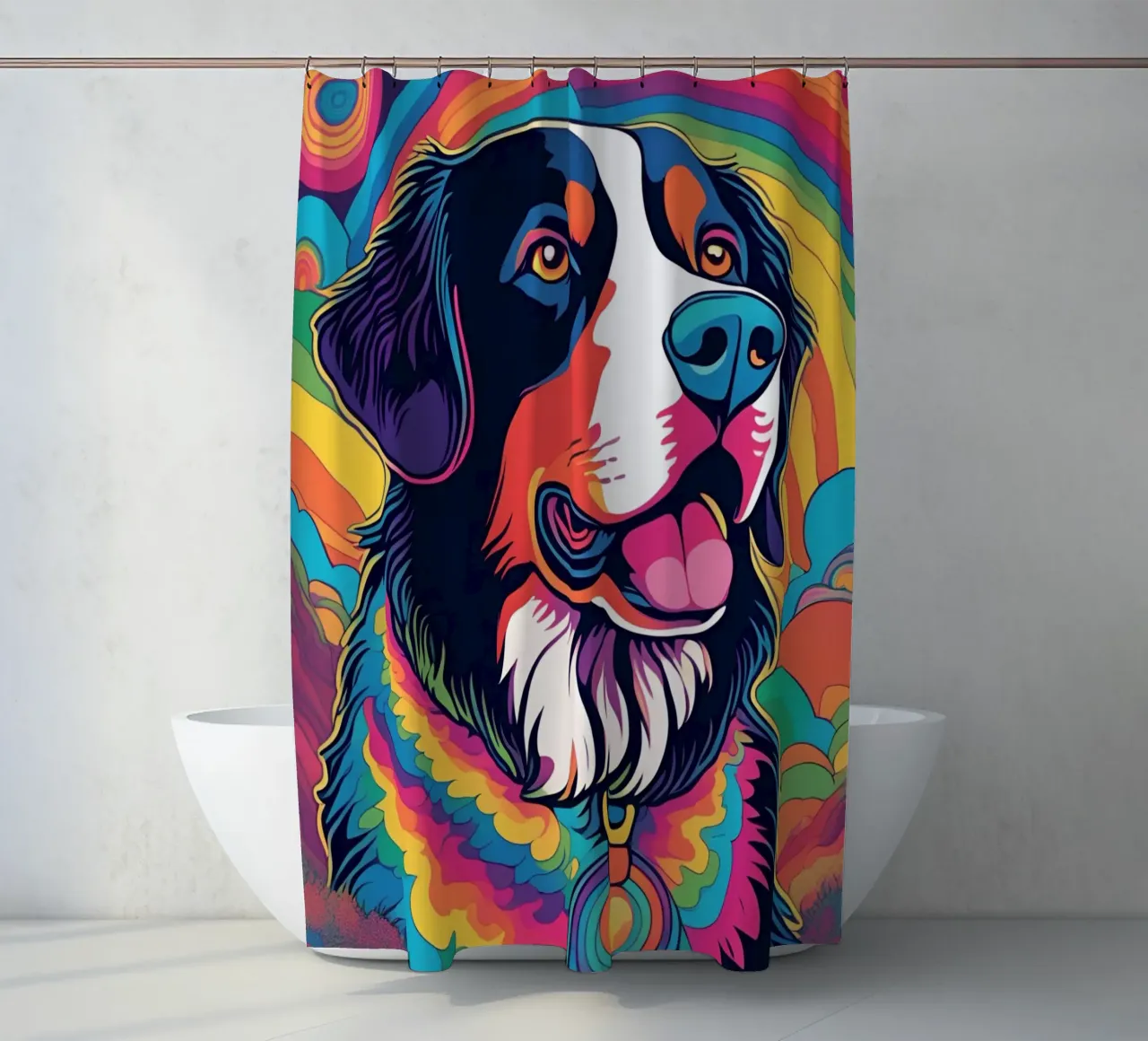 Bernersennen in Bunt #12 shower curtain by Yumis.Beargang.and.Me