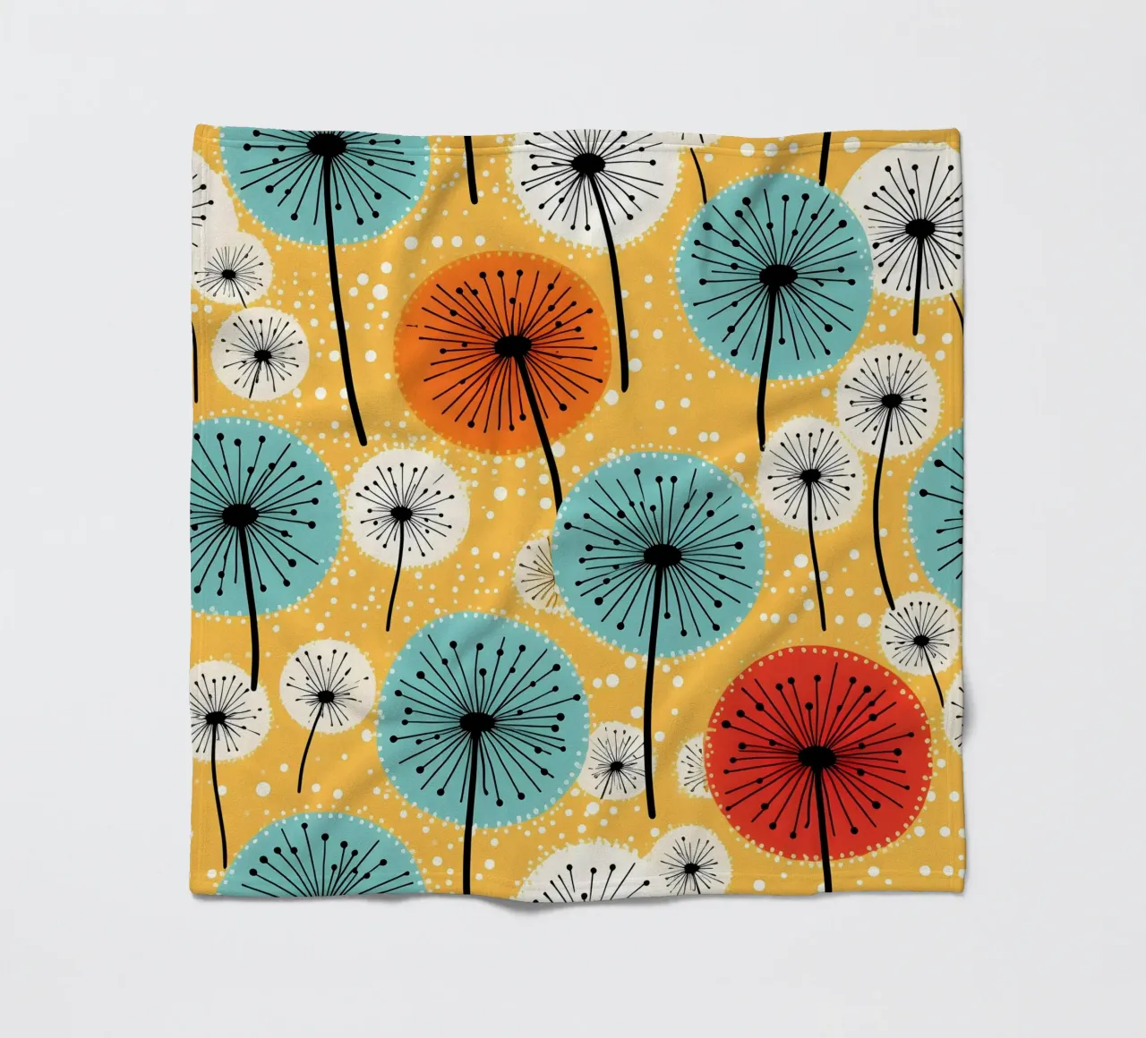 Dandelion retrò pop coperta in pile da Botanical Pattern House
