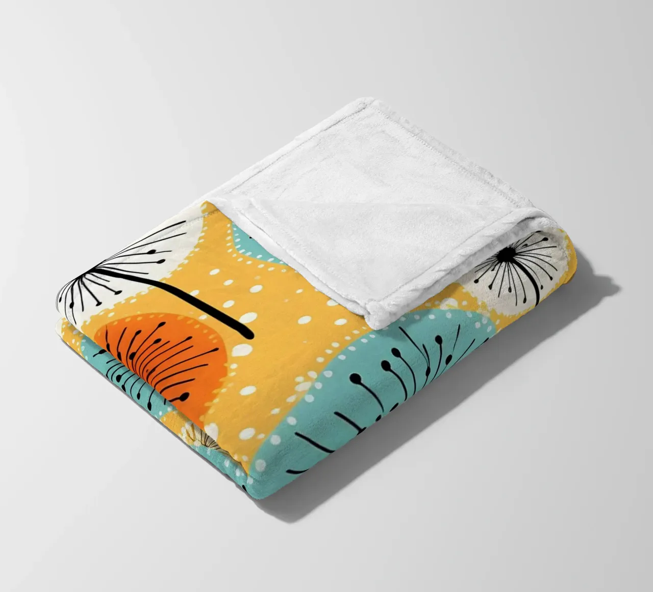 Dandelion retrò pop coperta in pile da Botanical Pattern House