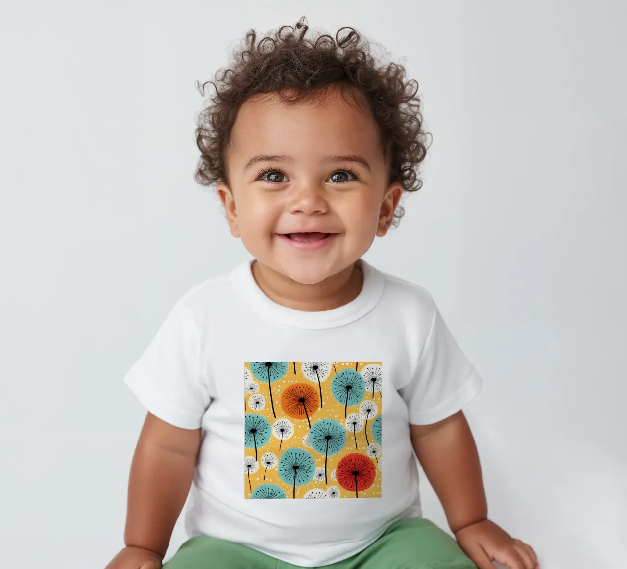 Dandelion retrò pop maglietta neonato da Botanical Pattern House