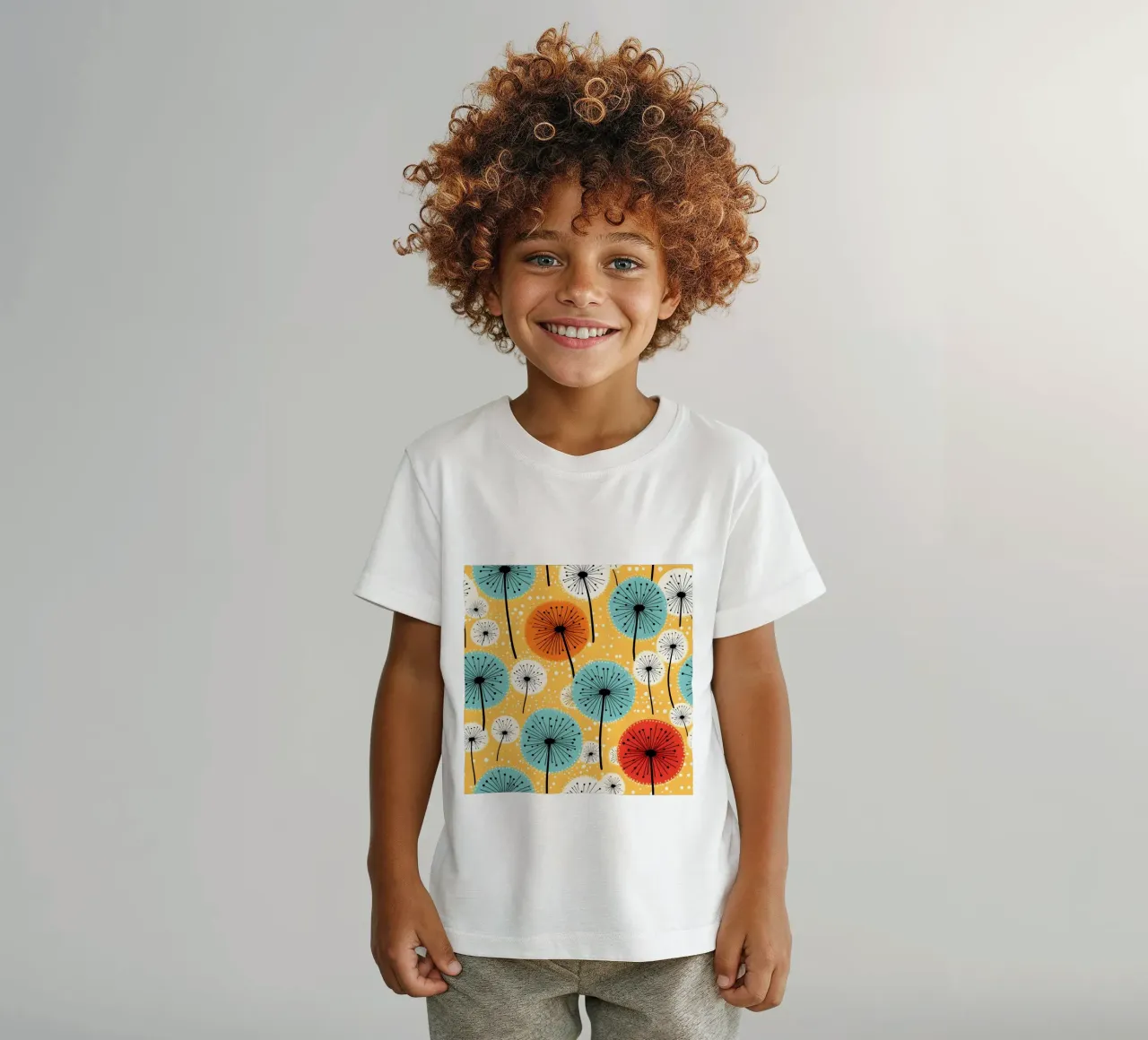 Dandelion retrò pop t-shirt bambini da Botanical Pattern House