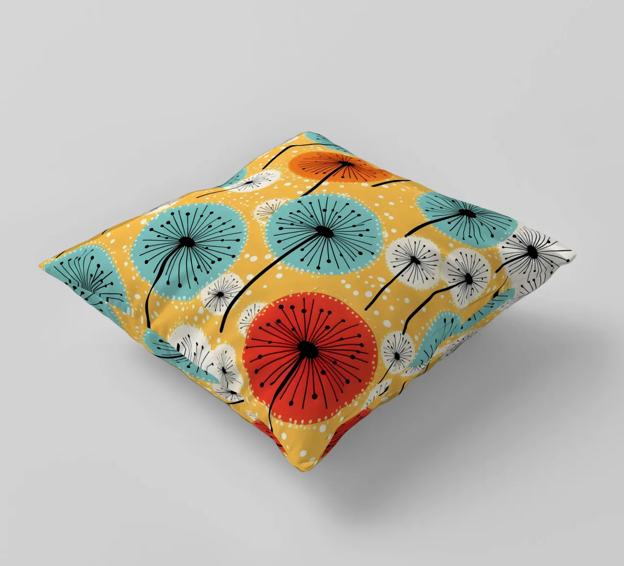 Dandelion retrò pop cuscino da Botanical Pattern House