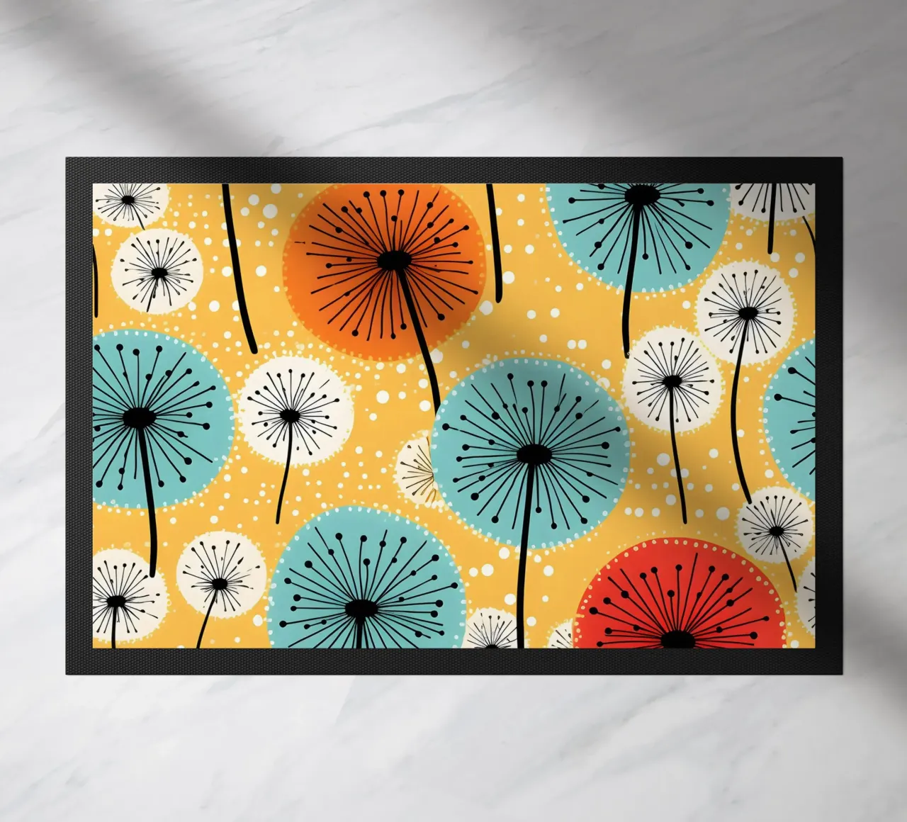 Dandelion retrò pop zerbino da Botanical Pattern House