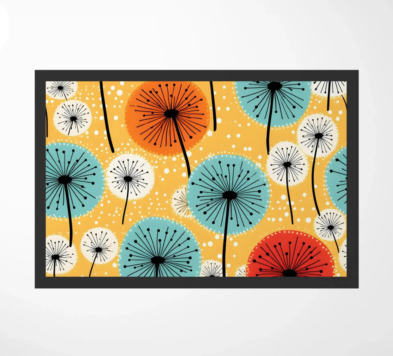 Dandelion retrò pop zerbino da Botanical Pattern House