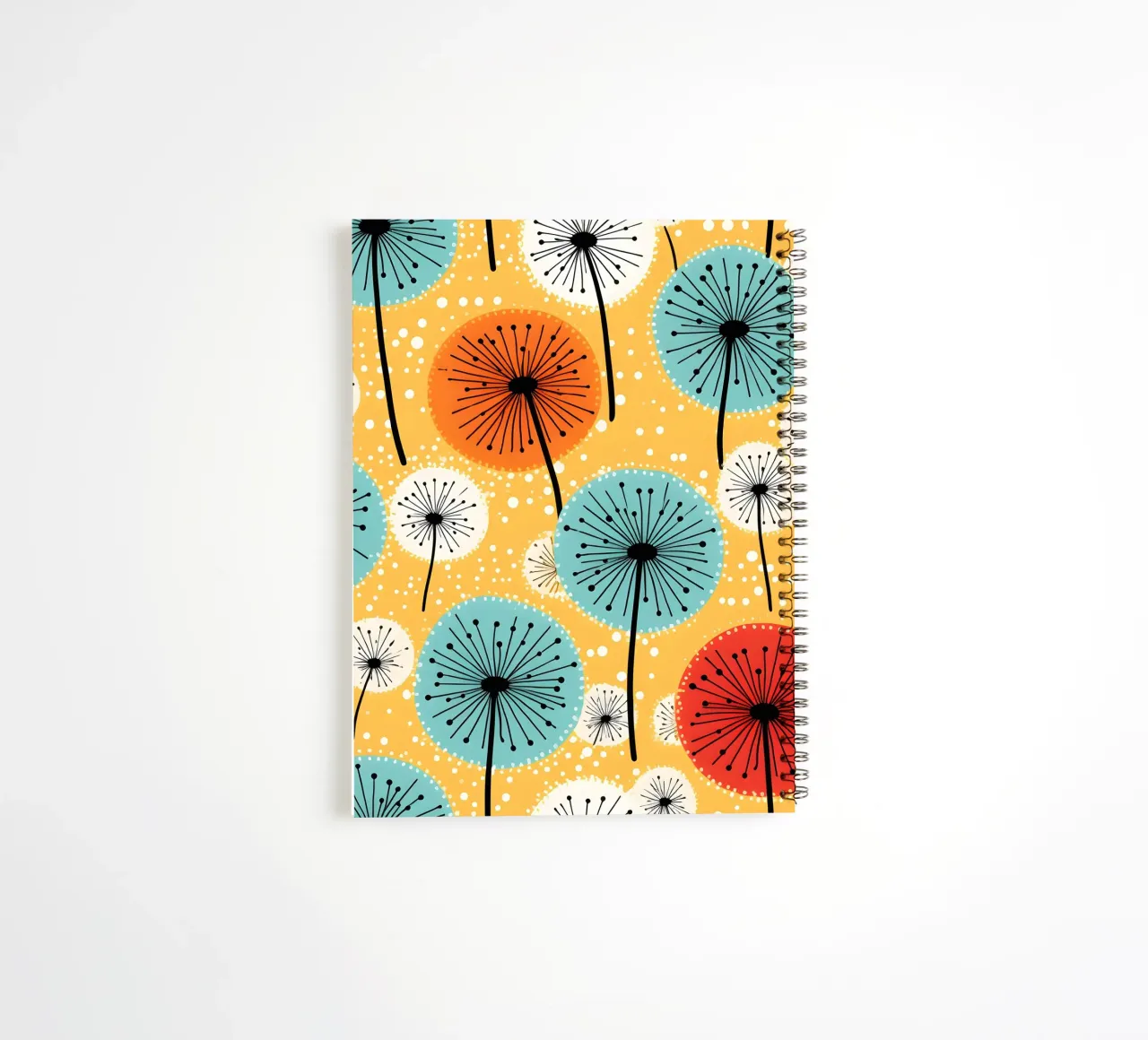 Retro Pop Dandelions spiral notebook by Botanical Pattern House