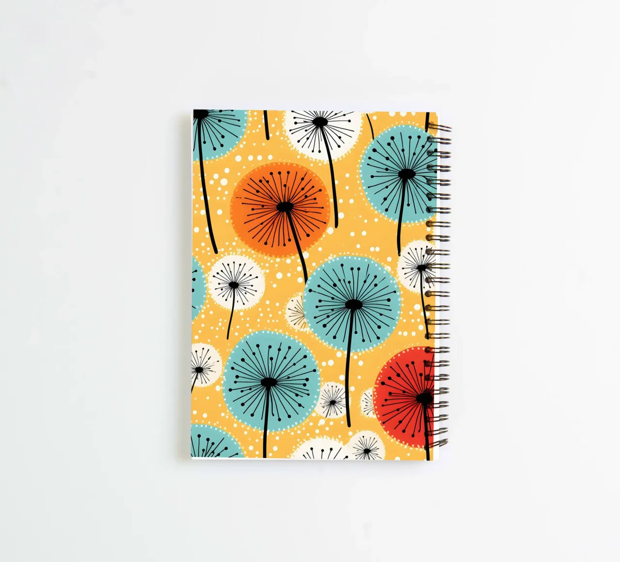 Retro Pop Dandelions spiral notebook by Botanical Pattern House