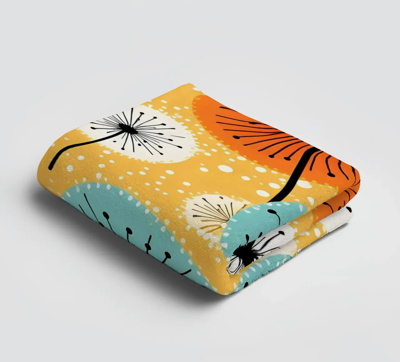 Dandelion retrò pop asciugamano da bagno da Botanical Pattern House