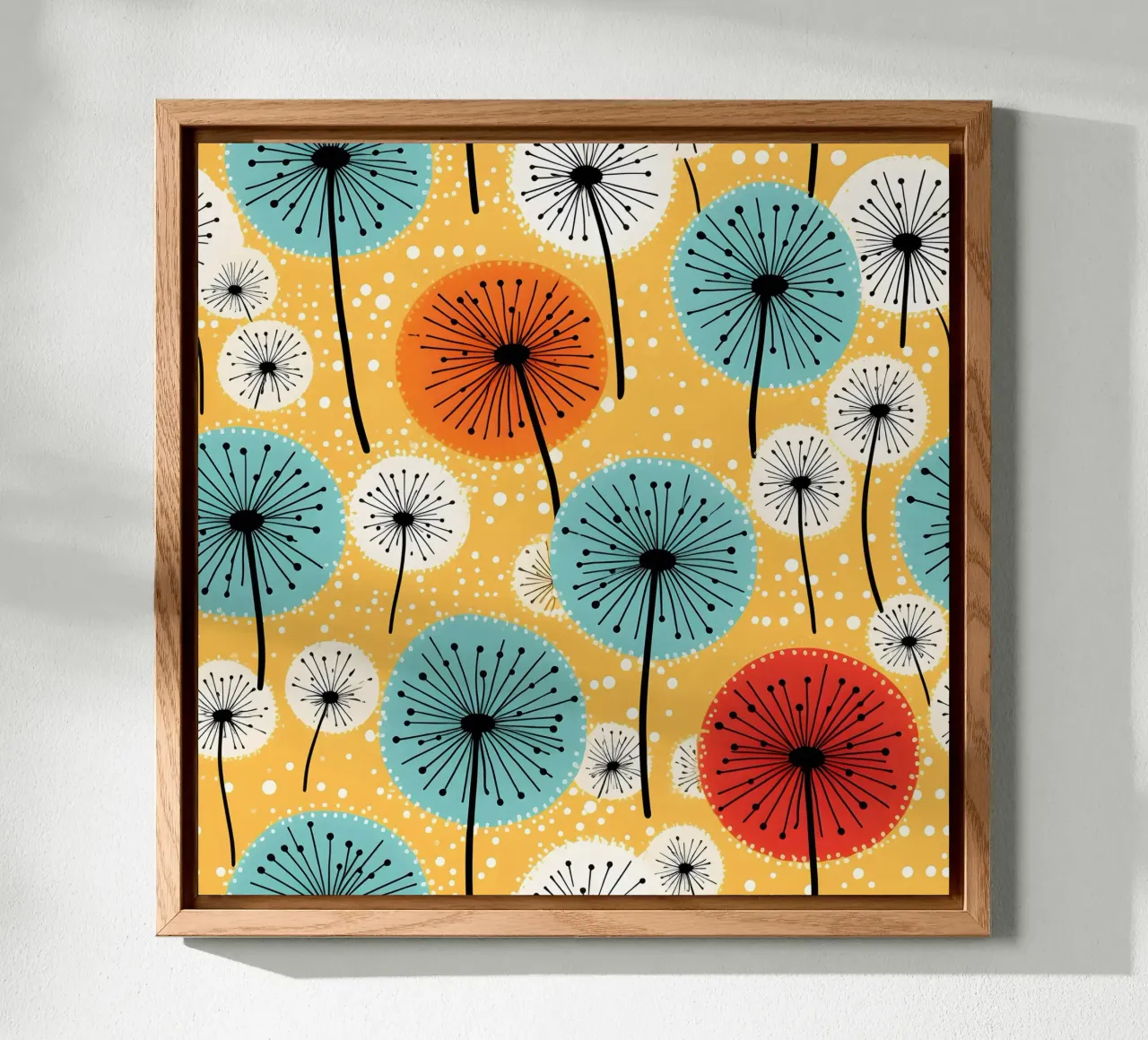 Dandelion retrò pop alluminio dibond da Botanical Pattern House