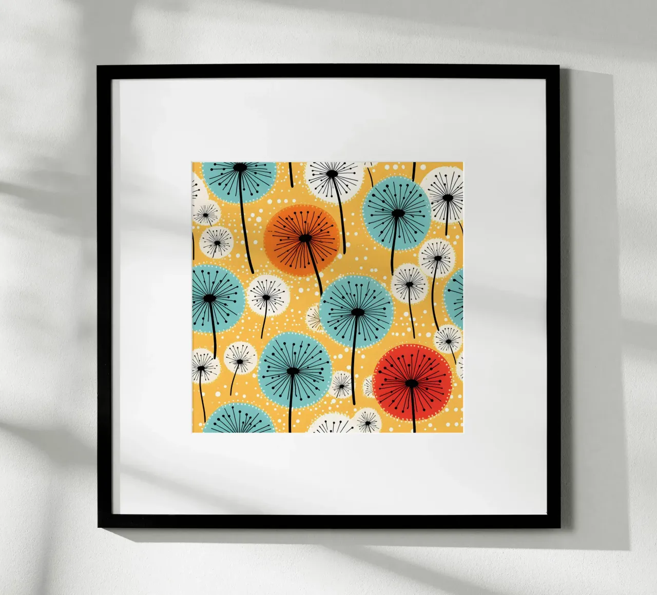 Retro Pop Pusteblumen Poster von Botanical Pattern House