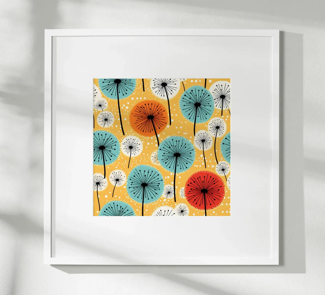 Retro Pop Pusteblumen Poster von Botanical Pattern House