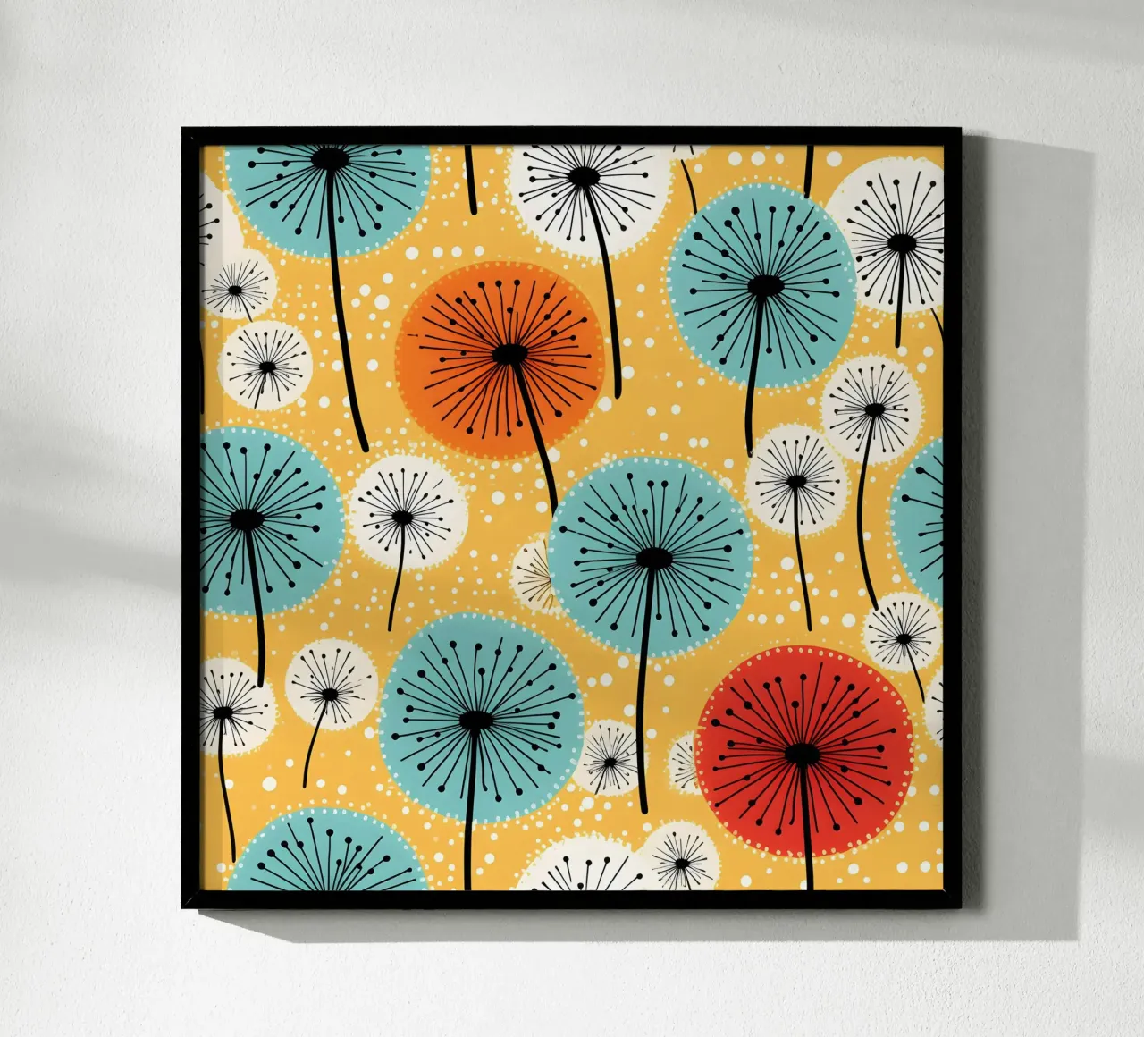 Retro Pop Pusteblumen Poster von Botanical Pattern House