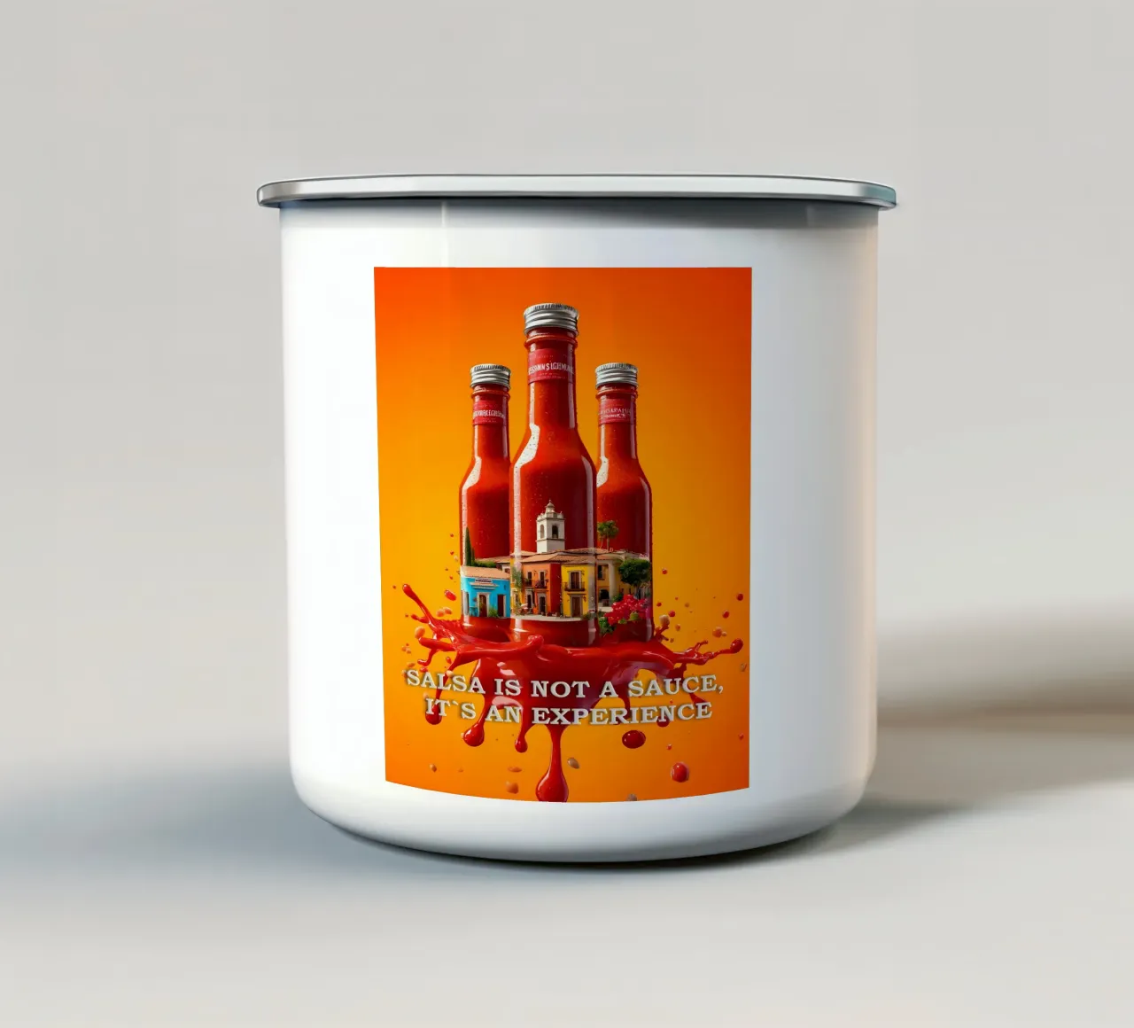 La salsa non è una salsa, ma un'esperienza tazza in smalto da M-Ulrich-Digital Art