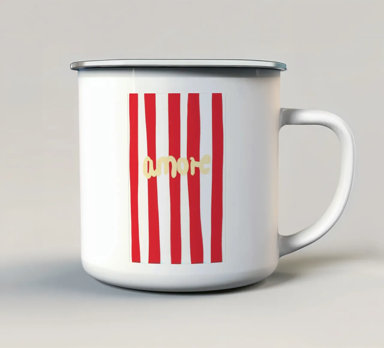 Amore Striped tazza in smalto da Poster Print Studio