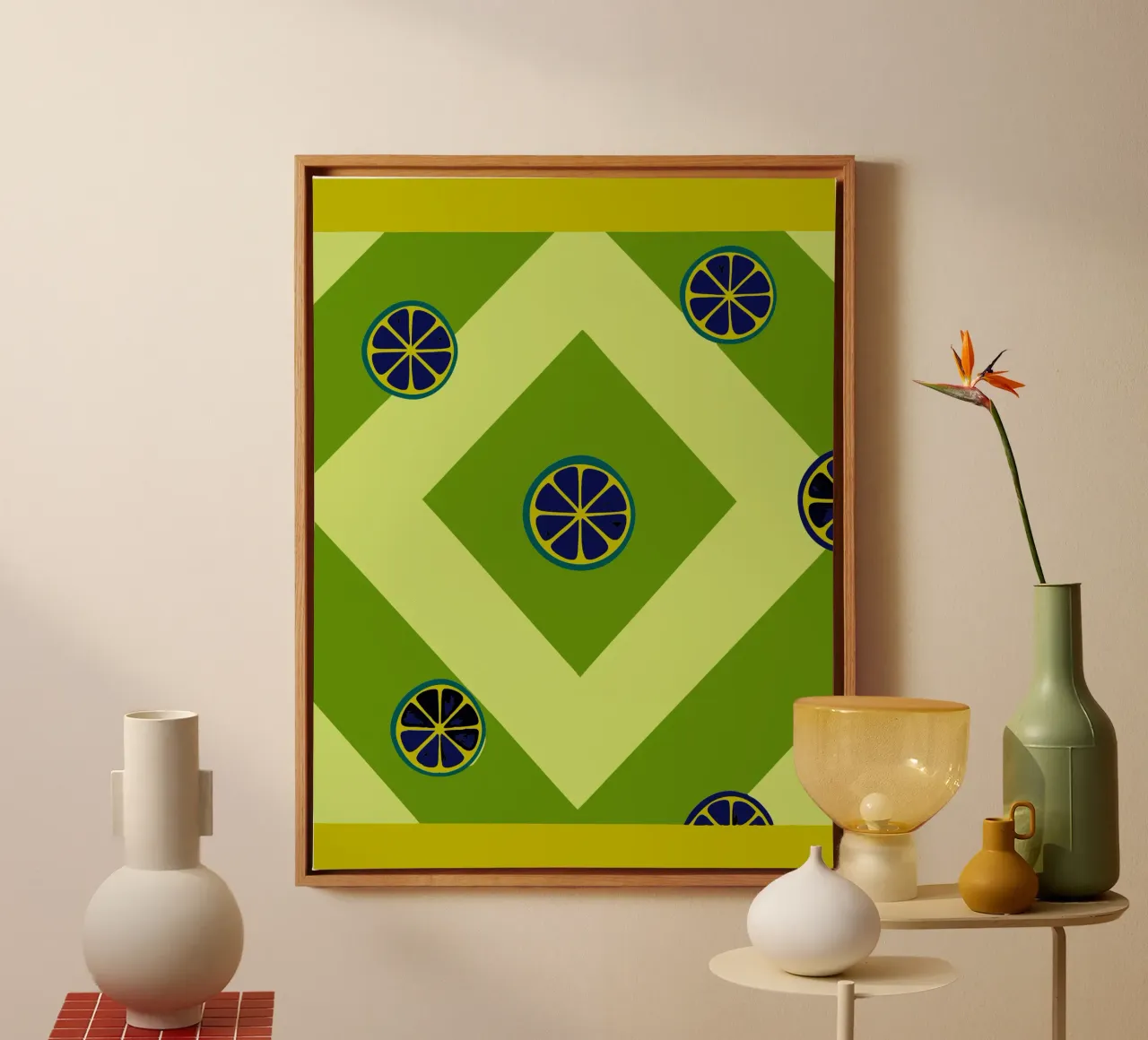 Frutta verde arancione tela con Cornice a cassetta da TODAY'S SHOP