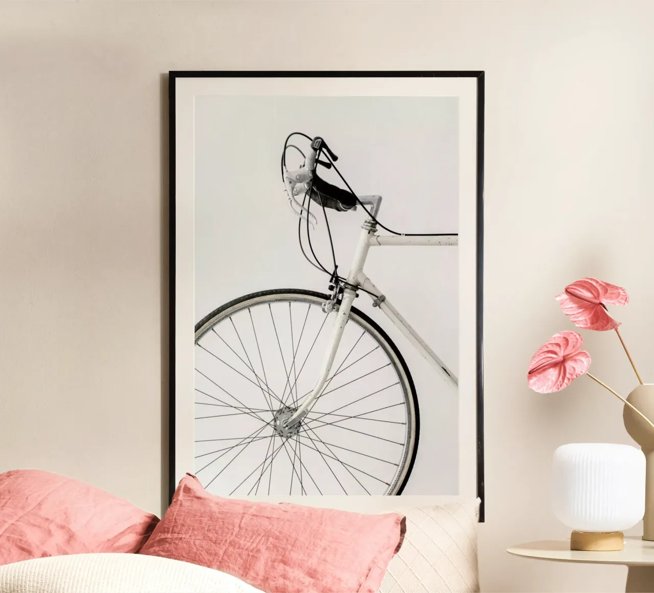White Minimal Bicycle Love hahnemühle by Studio Nahili