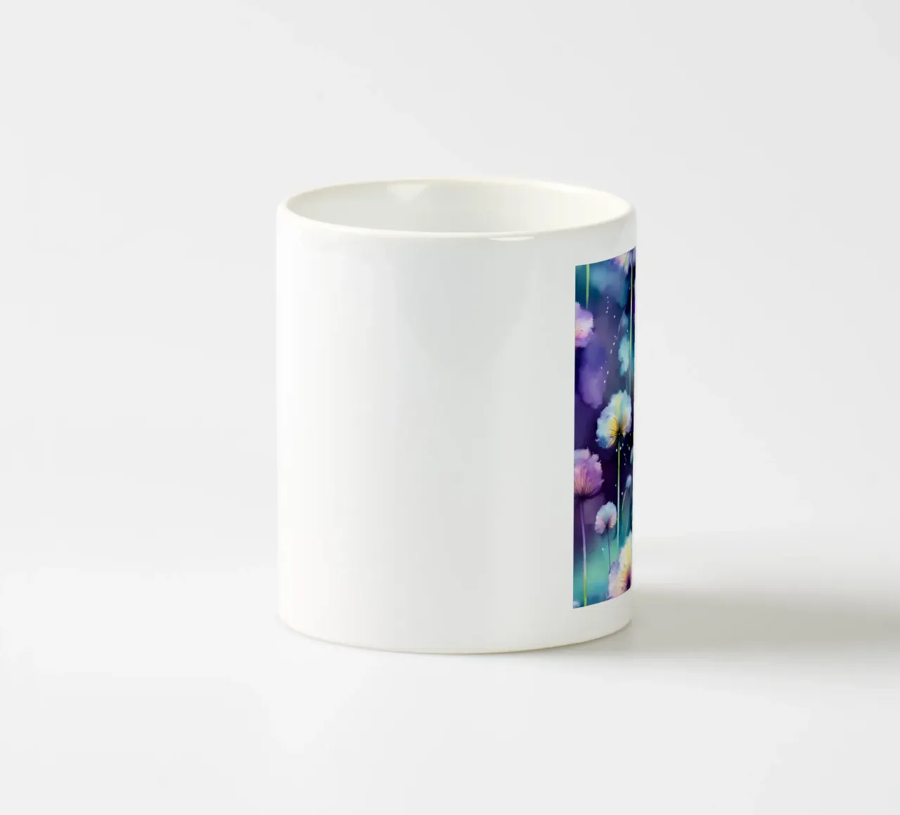 Galassia di denti di leone acquerellati tazza in ceramica da Botanical Pattern House