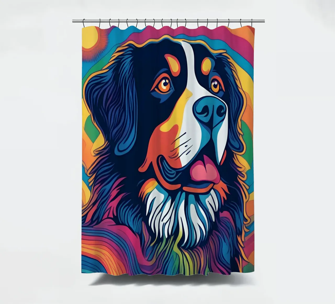 Bernersennen in Bunt #14 shower curtain by Yumis.Beargang.and.Me