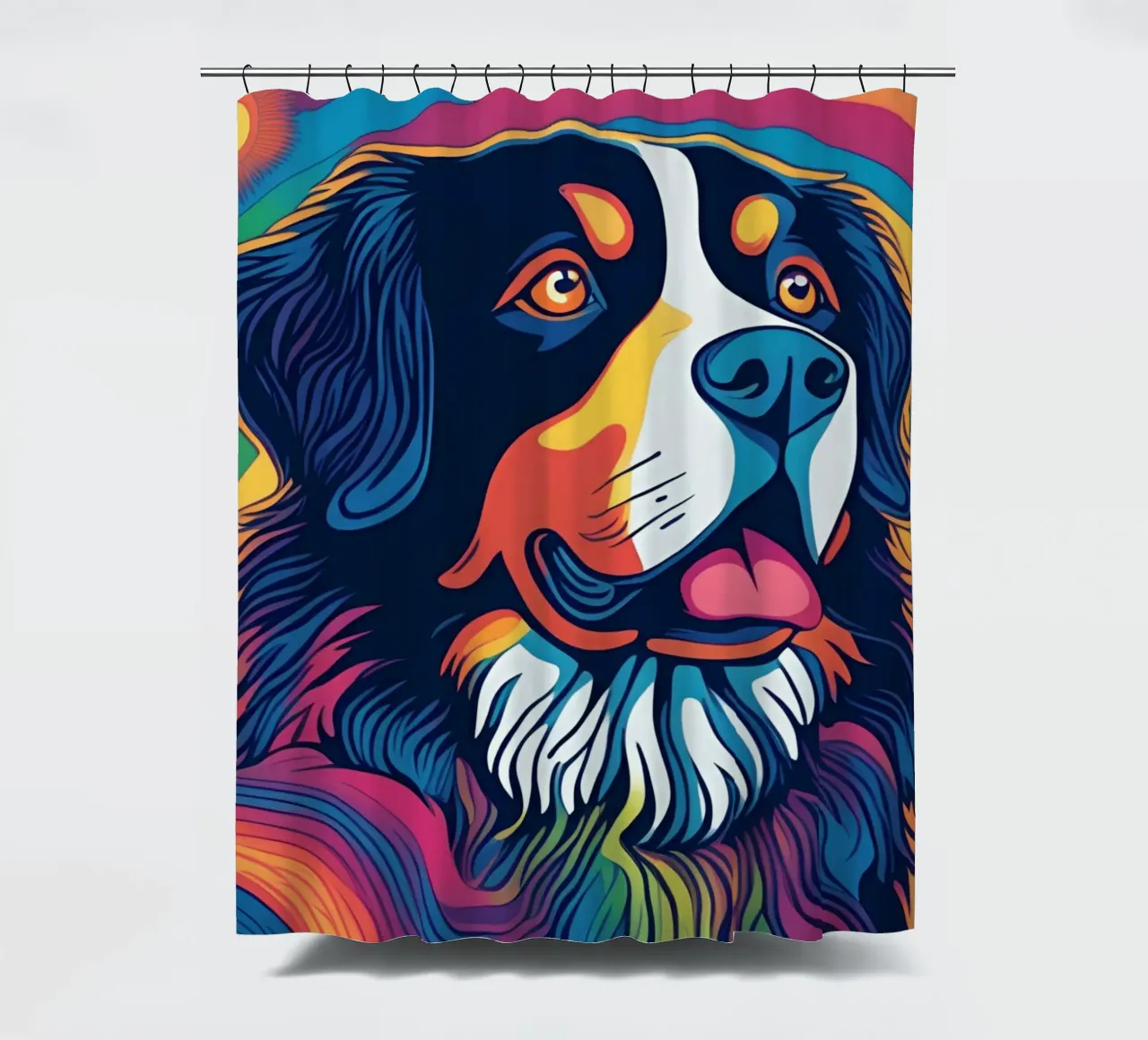 Bernersennen in Bunt #14 shower curtain by Yumis.Beargang.and.Me