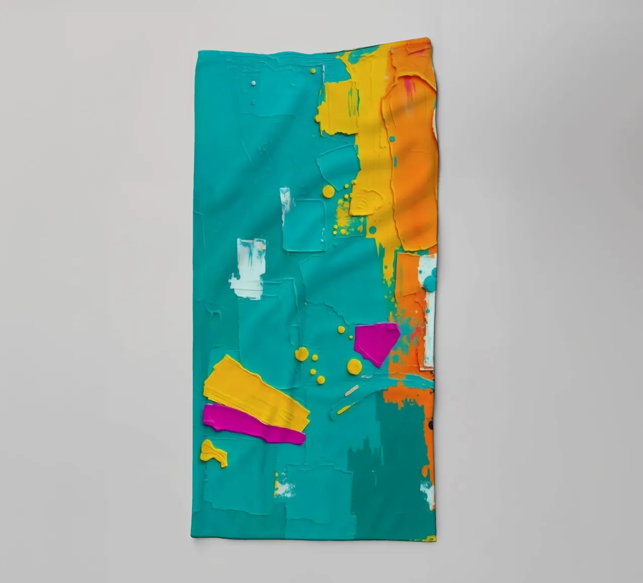 abstract kunstwerk met felle kleuren en structuurborstels badhanddoek van DesignDoodle