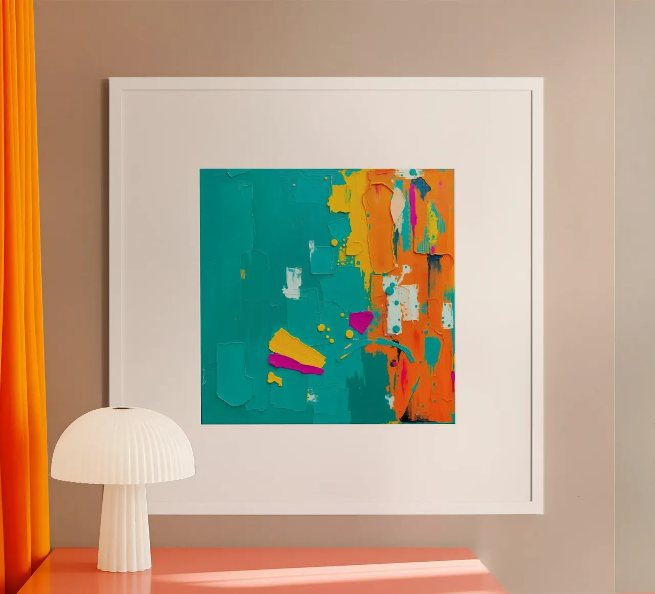 abstract kunstwerk met felle kleuren en structuurborstels hahnemühle van DesignDoodle