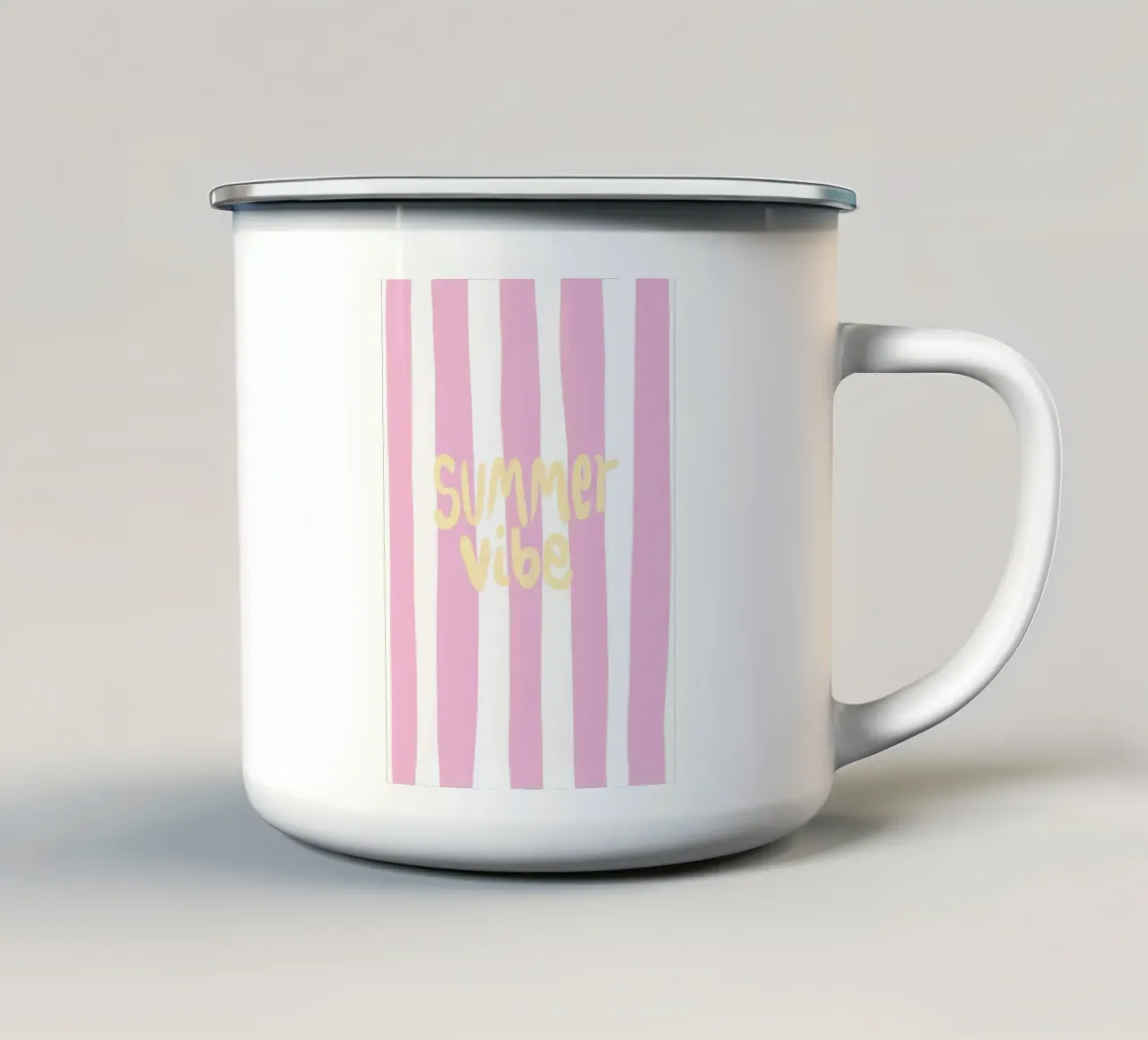 Summer Vibe Stripes tazza in smalto da Poster Print Studio
