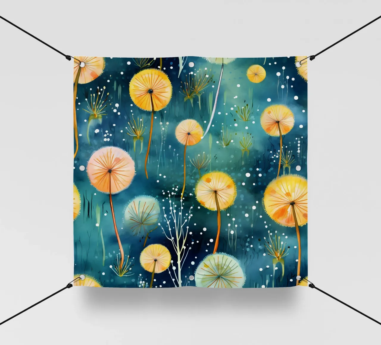 Denti di leone cosmici telo in pvc da Botanical Pattern House