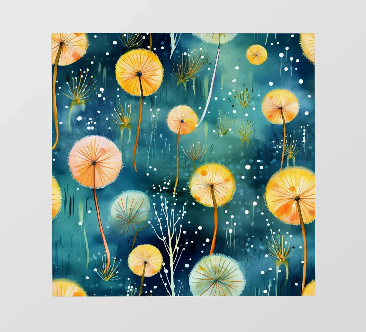 Denti di leone cosmici telo in pvc da Botanical Pattern House