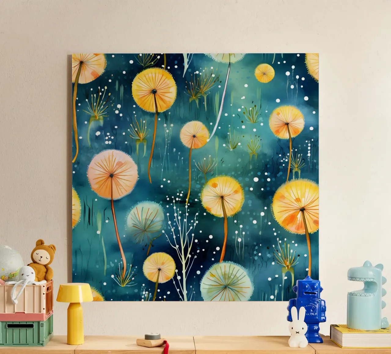 Kosmischer Löwenzahn Acryl-Glas von Botanical Pattern House